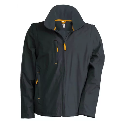 Uniszex kabát Kariban KA639 Score - Detachable-Sleeved Blouson Jacket -S, Dark Grey/Or