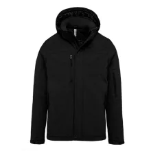 Férfi Softshell Kariban KA650 Men S Hooded Softshell Lined parka -4XL, Black