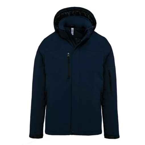 Férfi Softshell Kariban KA650 Men S Hooded Softshell Lined parka -3XL, Navy