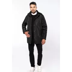   Uniszex kabát Kariban KA656 parka With Removable Hood -3XL, Black