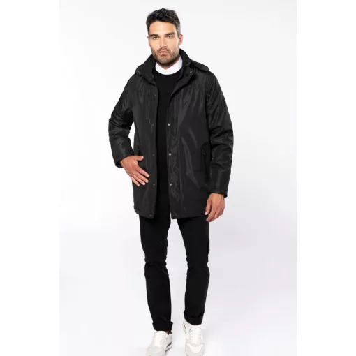 Uniszex kabát Kariban KA656 parka With Removable Hood -3XL, Black