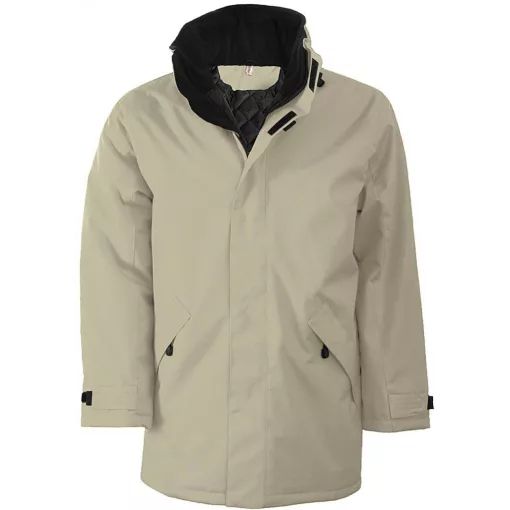 Uniszex kabát Kariban KA677 Quilted parka -2XL, Beige