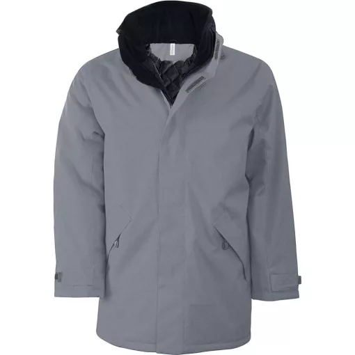 Uniszex kabát Kariban KA677 Quilted parka -L, Dark Grey