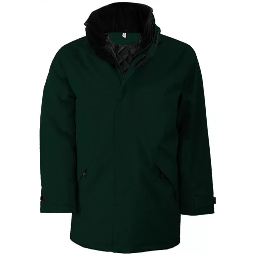 Uniszex kabát Kariban KA677 Quilted parka -3XL, Forest Green