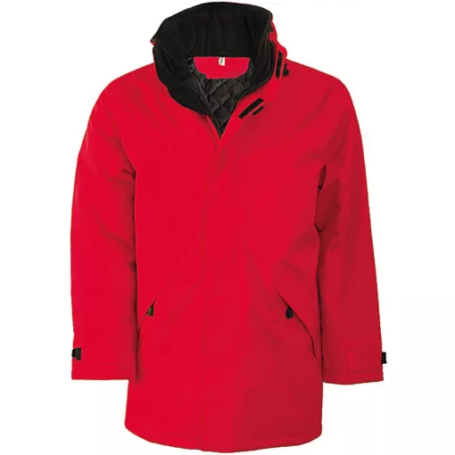 Uniszex kabát Kariban KA677 Quilted parka -3XL, Red