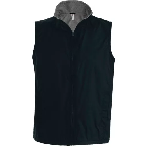 Uniszex mellény Kariban KA679 Record - Fleece Lined Bodywarmer -M, Black/Grey