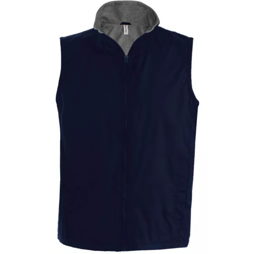 Uniszex mellény Kariban KA679 Record - Fleece Lined Bodywarmer -M, Navy/Grey