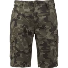 Férfi rövid nadrág Kariban KA754 Men S Multipocket Bermuda Shorts -52, Olive Camouflag