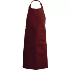   Uniszex, női, férfi zsebes kötény, szakács, pincér Kariban KA890 polyester Cotton Apron With pocket -Egy méret, Wine