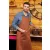   Uniszex, női, férfi zsebes kötény, szakács, pincér Kariban KA890 polyester Cotton Apron With pocket -Egy méret, Wine