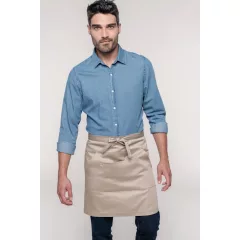   Uniszex, női, férfi kötény, szakács, pincér Kariban KA899 polycotton Mid-Length Apron -Egy méret, Black