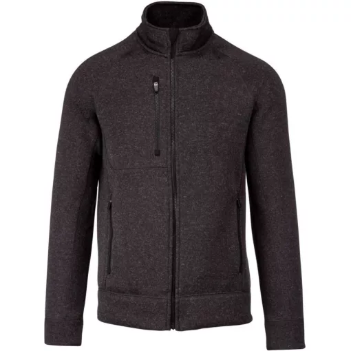 Férfi pulóver Kariban KA9106 Men S Full Zip Heather Jacket -3XL, Dark Grey Melange
