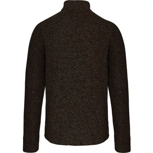 Férfi pulóver Kariban KA9106 Men S Full Zip Heather Jacket -4XL, Dark Khaki Melange
