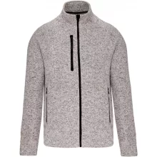 Férfi pulóver Kariban KA9106 Men S Full Zip Heather Jacket -4XL, Light Grey Mélange