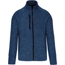 Férfi pulóver Kariban KA9106 Men S Full Zip Heather Jacket -3XL, Navy Melange