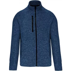 Férfi pulóver Kariban KA9106 Men S Full Zip Heather Jacket -4XL, Navy Melange