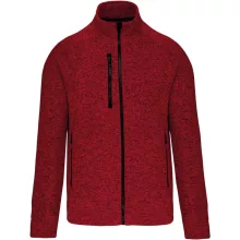 Férfi pulóver Kariban KA9106 Men S Full Zip Heather Jacket -3XL, Red Melange