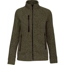 Női pulóver Kariban KA9107 Ladies Full Zip Heather Jacket -2XL, Dark Khaki Melange