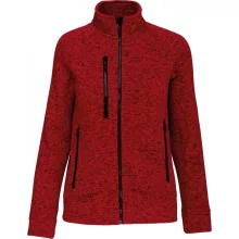 Női pulóver Kariban KA9107 Ladies Full Zip Heather Jacket -2XL, Red Melange