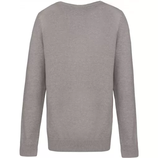 Gyerek pulóver Kariban KA9109 Kids v-neck Jumper -10/12, Grey Melange