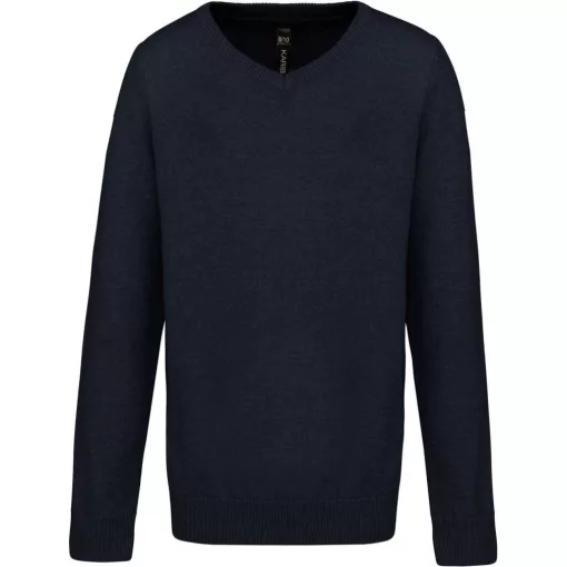 Gyerek pulóver Kariban KA9109 Kids v-neck Jumper -8/10, Navy
