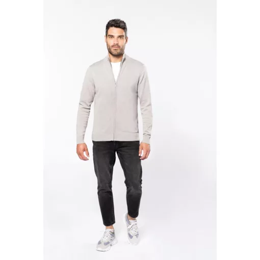 Férfi Kariban KA961 Men S Full Zip Cardigan -3XL, Black