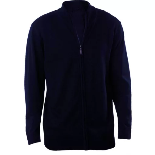 Férfi Kariban KA961 Men S Full Zip Cardigan -4XL, Navy