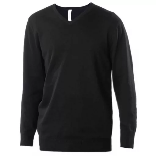 Férfi pulóver Kariban KA965 Men’S v-neck Jumper -2XL, Black