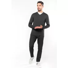 Férfi pulóver Kariban KA965 Men’S v-neck Jumper -2XL, Dark Grey