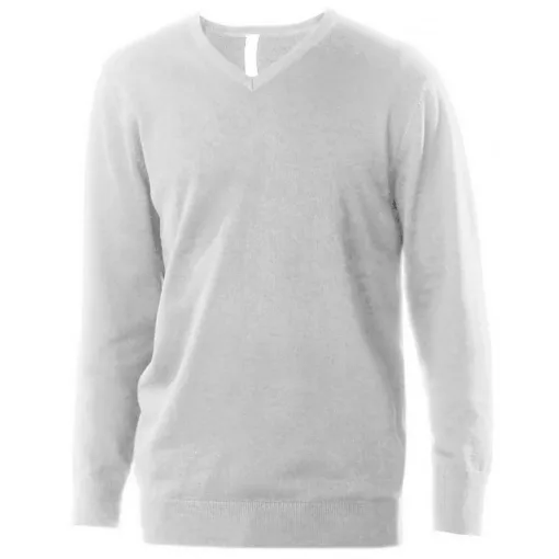 Férfi pulóver Kariban KA965 Men’S v-neck Jumper -M, Grey Melange