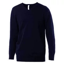 Férfi pulóver Kariban KA965 Men’S v-neck Jumper -L, Navy