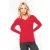 Női Kariban KA966 Ladies v-neck Jumper -2XL, Grey Melange