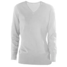Női Kariban KA966 Ladies v-neck Jumper -M, Grey Melange