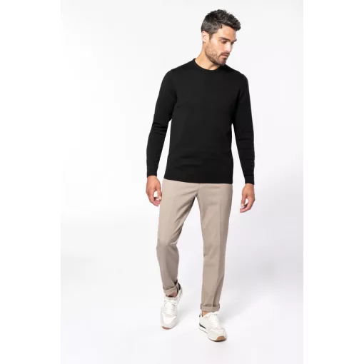 Férfi pulóver Kariban KA967 Men S Crew neck Jumper -XL, Black