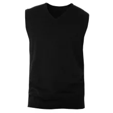 Férfi pulóver Kariban KA969 Men S Sleeveless v-neck Jumper -M, Black