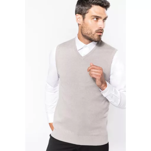 Férfi pulóver Kariban KA969 Men S Sleeveless v-neck Jumper -3XL, Navy