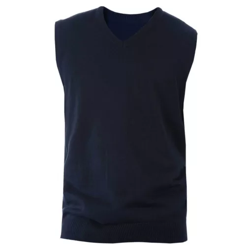 Férfi pulóver Kariban KA969 Men S Sleeveless v-neck Jumper -4XL, Navy