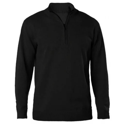 Férfi pulóver Kariban KA970 Men S Zip neck Jumper -L, Black