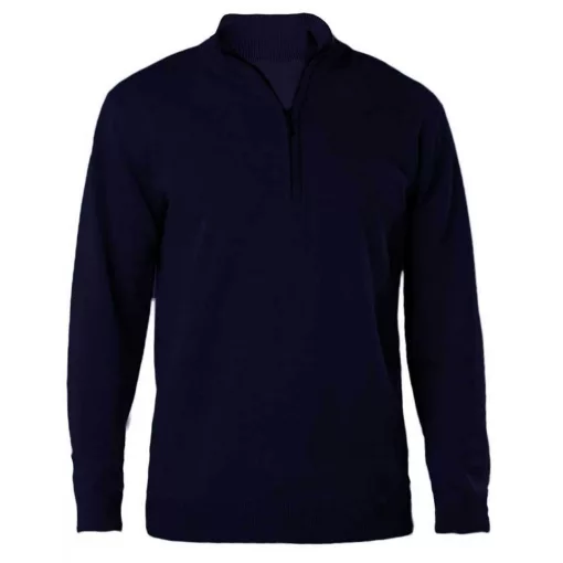 Férfi pulóver Kariban KA970 Men S Zip neck Jumper -XL, Navy