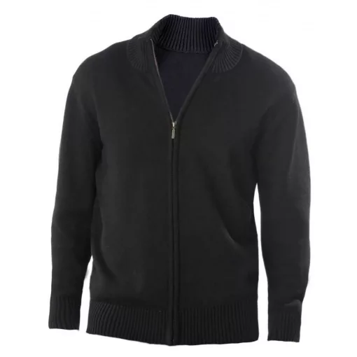 Férfi Kariban Kardigán KA971 Full Zip Cardigan -L, Black