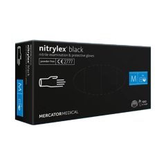   Púdermentes fekete vizsgálókesztyű Mercator Nitrylex nitril L - 100 db