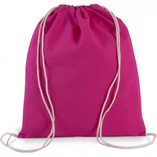 Uniszex táska Kimood KI0147 Organic Cotton Small Drawstring Bag -Egy méret, Magenta