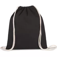Uniszex táska Kimood KI0154 Drawstring Bag With Thick Straps -Egy méret, Black