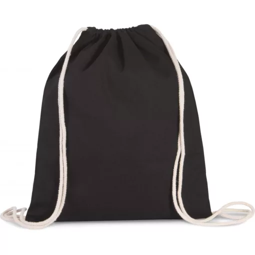 Uniszex táska Kimood KI0154 Drawstring Bag With Thick Straps -Egy méret, Black