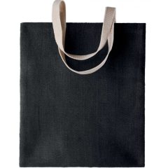   Uniszex táska Kimood KI0226 100% natural Yarn Dyed Jute Bag -Egy méret, Black/Black