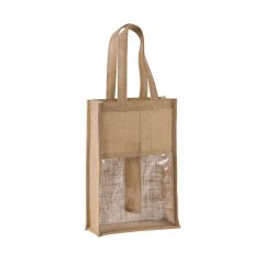   Uniszex táska Kimood KI0268 Jute Bottle Bag -Egy méret, Natural