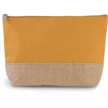 Uniszex bevásárló táska Kimood KI0276 Canvas Jute pouch -Egy méret, Cumin Yellow/Natur