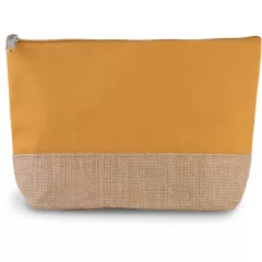 Uniszex bevásárló táska Kimood KI0276 Canvas Jute pouch -Egy méret, Cumin Yellow/Natur