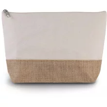 Uniszex bevásárló táska Kimood KI0276 Canvas Jute pouch -Egy méret, Natural/Natural