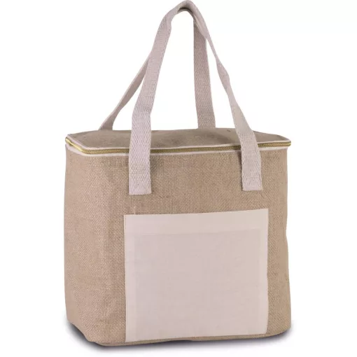 Uniszex táska Kimood KI0353 Jute Cool Bag - Medium Size -Egy méret, Natural
